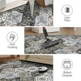 thumbnail image 3 of Hasoo Washable Living Room Area Rug 5x7 ft Modern Floral Non-Slip Soft Low Pile Indoor Gray/Brown Carpet, 3 of 5
