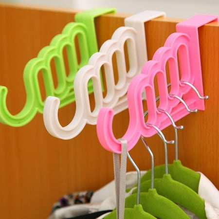 

Multi-Function Home Accessories Foldable Clothes Hanger Drying Rack 5 Hole Suit Bathroom Door Plastic Organizer