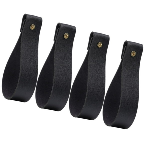 Beaupretty 4Pcs PU Curtain Rod Straps Wall Mounted Hooks Style for Bathroom Kitchen