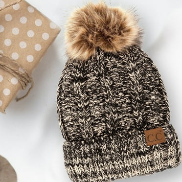 CC Multi-Color Faux Pom Beanie
