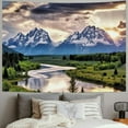 thumbnail image 2 of BCIIG Mountain Range River Cloudy Sky Tapestry Wall Hanging Unique Style Graphic Tapestries Home Wall Decor Art for Living Room Bedroom Apartment Farmhouse Dorm 40x60inch, 2 of 6