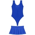thumbnail image 5 of Traje de baño para mujer, brillante, sin mangas, corte alto, tanga, mono con minifalda con volantes de talle bajo, disfraces para fiestas en la piscina y la playa, 5 of 5