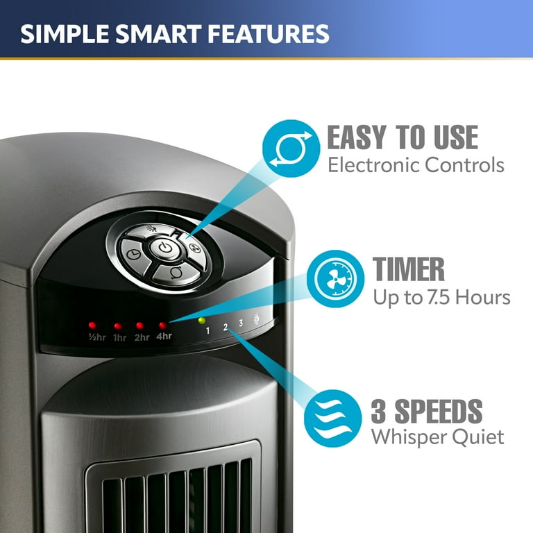 Lasko 42 Wind Curve Tower Fan with Nighttime Setting and Remote, T42951,  Silver, 13L, New - Walmart.com