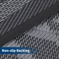 thumbnail image 4 of HIWEAVER 8'x 10' Black Gray Outdoor Rug Garden Decor Geometric Floral Carpet Plastic Straw Waterproof Patio Area Rug for Balcony Deck Picnic Portable Camping Mat, 4 of 5