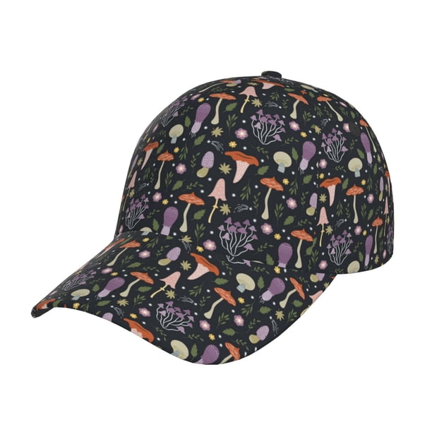 Fotbe Mushroom Gorro Clásico de Béisbol, Gorra Ajustable con Broche Snapback, Gorro de Exterior de Algodón Suave