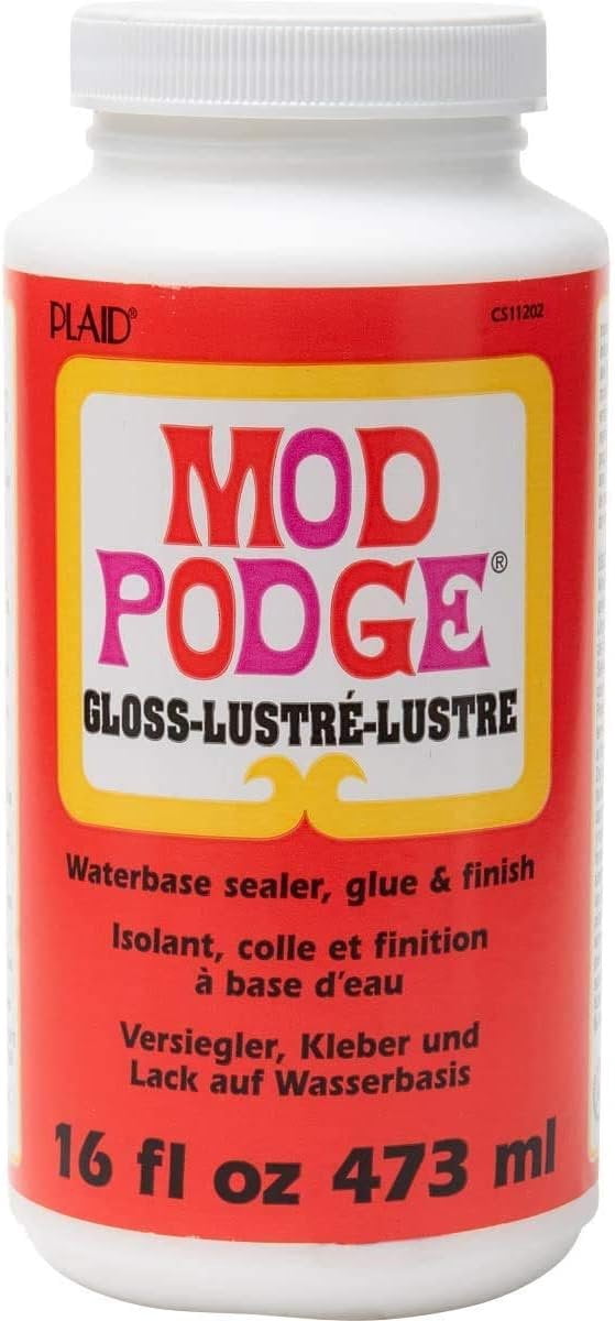 Mod Podge Complete Decoupage Kit-Two 16oz Bottles Waterbase Sealer/Glue Matte Gloss Finish with 4-pk Foam Brush Set, Clear