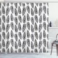 thumbnail image 1 of Jungle Shower Curtain, Natural Environment Theme Ecology Inspired Design with Exotic Forest Leaves, Fabric Bathroom Set with Hooks, 69W X 75L Inches Long, Black and White, by Ambesonne, 1 of 3