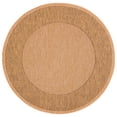 thumbnail image 3 of Safavieh Courtyard Justine Bordered Indoor/Outdoor Area Rug, Natural/Gold, 5'3" x 5'3" Round, 3 of 11