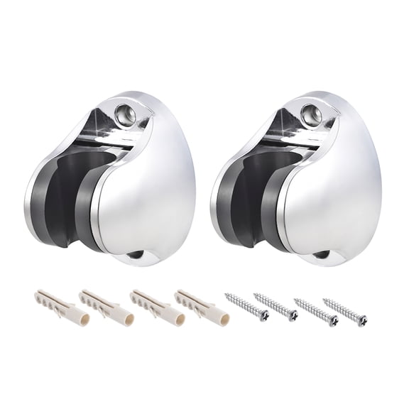 Uxcell 70x50x56mm Silver Tone Adjustable ABS Handheld Shower Head Holder 2 Pack