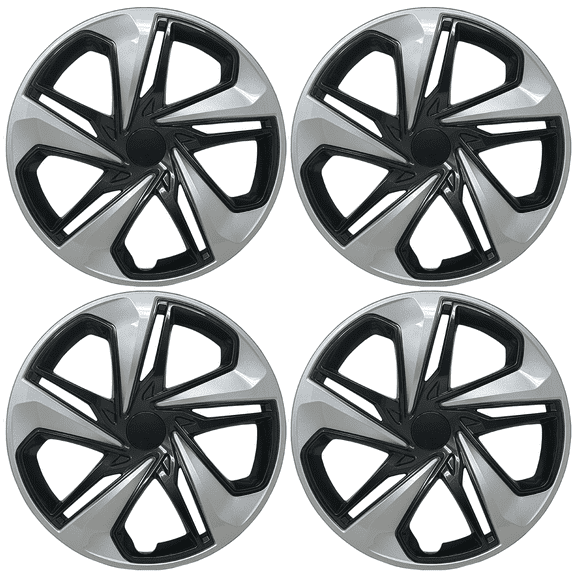 HubStar Hubcap Set for Honda Civic 2016-2024, 16-inch Replica Silver-Charcoal Wheel Cover (Set of 4)