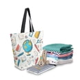 thumbnail image 2 of FORMRS Womens Canvas Tote Bag with Zipper Inner Pocket Shoulder Handbag, Colorful School, 2 of 7