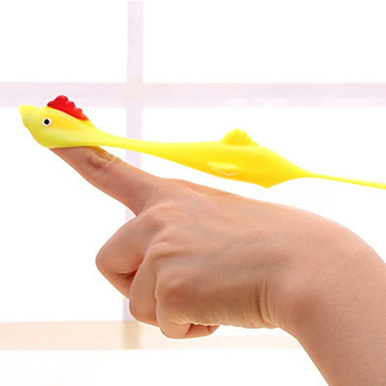Biplut 5pcs Funny Chicken Shape Stretchy Slingshot Finger Fling Joke Toys  Party Props 