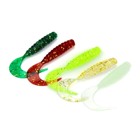 RenXiang Fishing Tools Clearance 50PCS Soft Fishing Bait Capuchin maggots Grub worm 5cm