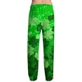 thumbnail image 5 of Fabrcox Saint Patricks Day Men Pajama Pants Slim Fit Elastic Waist Drawstring Green Shamrocks Print Men Pajama Pants Casual Soft Wide Leg Sleepwear Pants, 5 of 6