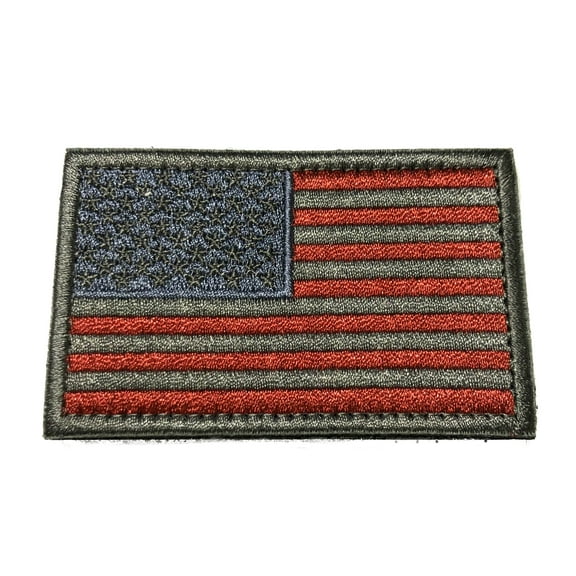 US Flag Subdued Embroidered Hook & Loop Patch Applique Biker Emblem Tactical