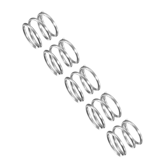 Resorte de compresión, 5 piezas de acero inoxidable 304, 4 mm de diámetro exterior, 0.4 mm de alambre, 5 mm de longitud