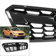Front Bumper Upper Grille For 18-20 Subaru Crosstrek Top Insert Carbon Style