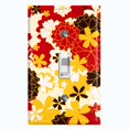 thumbnail image 1 of Metal Light Switch Plate Cover Japanese Sakura Red Flower Beige Wallpaper  FLW047, 1 of 13