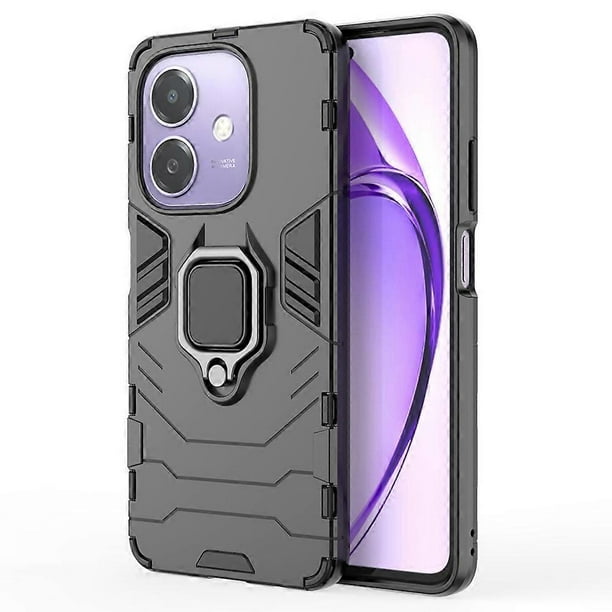 For Oppo A60 5G Case PC TPU Protective Phone Cover with Ring Kickstand - Black