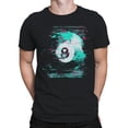 thumbnail image 2 of Glitched Neon 8-Ball Art Black Men's T-shirt, 2 of 3