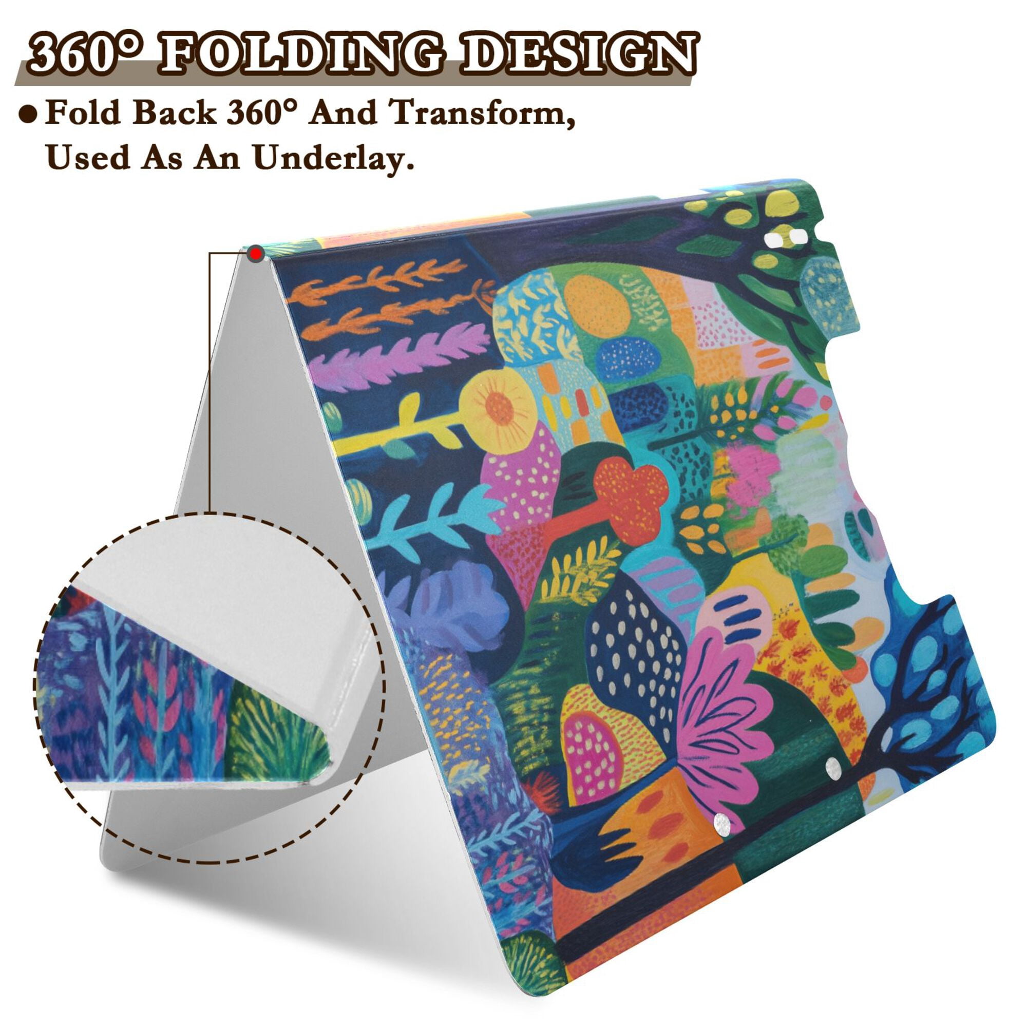 FORMRS A4 Clipboard Folder with Pen Holder Horizontal Foldable School Office Binder, Art Plants