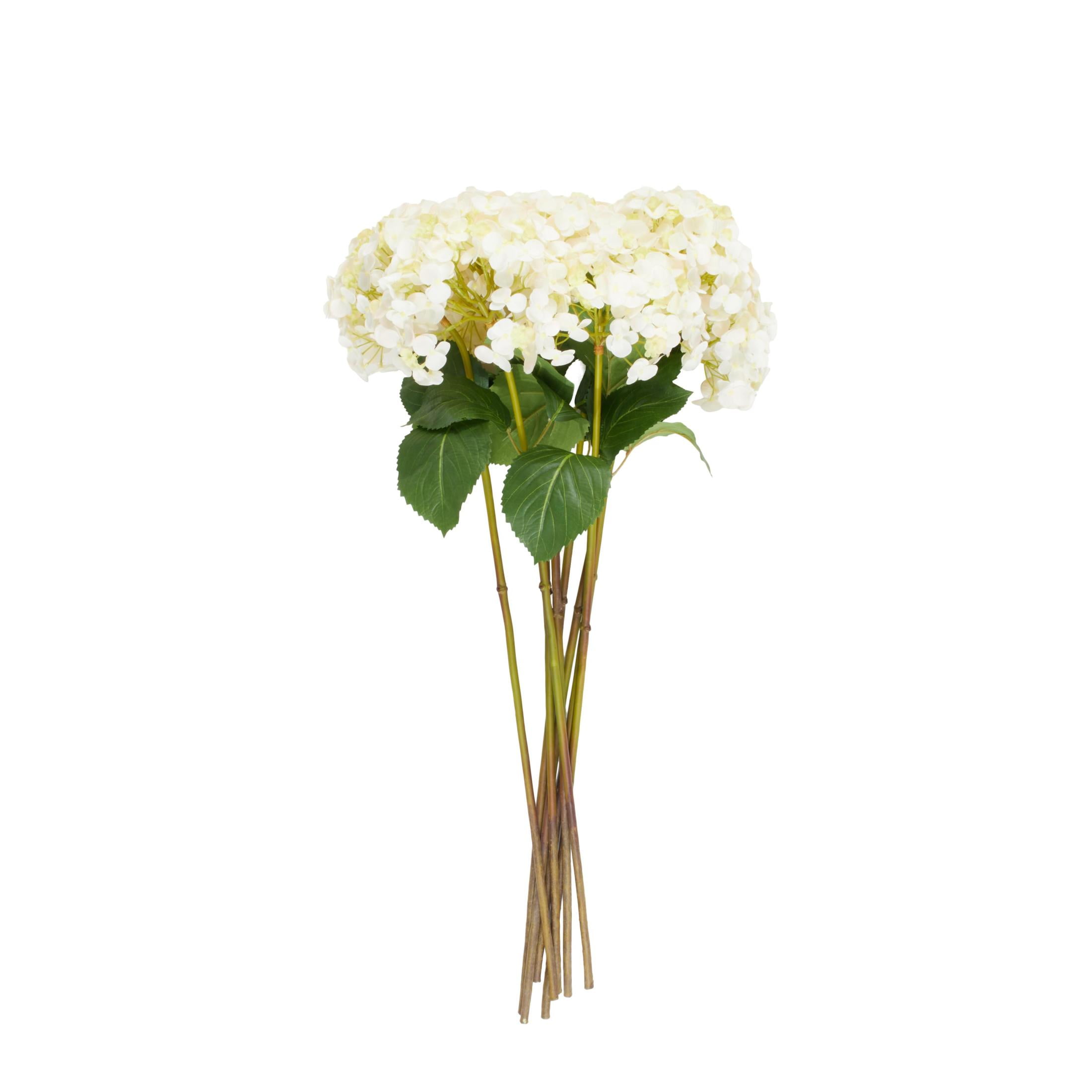 32" Plastic Floral Tall Hydrangea Artificial Flower Stem, by DecMode (8 Count)