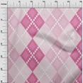 thumbnail image 3 of oneOone Polyester Spandex Pink Fabric Argyle Diy Clothing Quilting Fabric Print Fabric By Yard 56 Inch Wide, 3 of 4