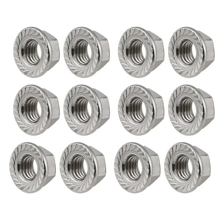 

Pack of 12 Flange Hex Nuts Stainless Steel M12 Screw Portable Industrial Replacement Spare Parts Modification Accessories