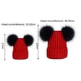thumbnail image 5 of Mightlink Women Hat Solid Color Plush Balls Autumn Winter Fluffy Pompoms Beanie Cap for Outdoor, 5 of 7