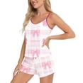 thumbnail image 4 of Goodtrade8 Stain Pajamas Sets for Women Shorts & Tops PJS Homewear Heart Print Summer Casual Sleeveless Loungewear 2 Pieces Womens PJS Homewear, 4 of 4