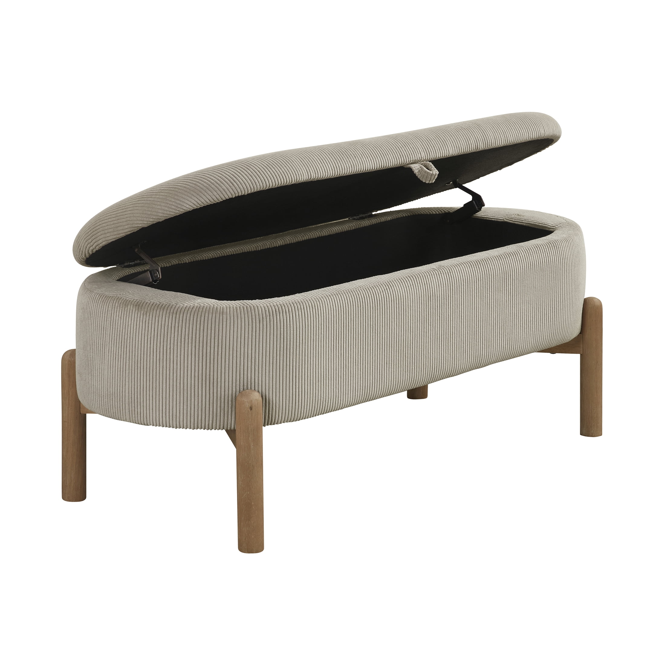 OakvillePark Terralisse Corduroy Lift Top Storage Bench, Taupe