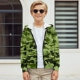 thumbnail image 5 of chaqlin Boys' Fashion Hoodies & Sweatshirts Green Camo Full Zip Hoodie for Boys Long Sleeve Sweatshirt Jacket Kids Hooded Coat with Pocket Fall Winter Fashion Clothes, 5 of 7