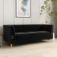thumbnail image 2 of Canddidliike Mid-Century Modern Tufted Velvet Couch Extra-Deep Down-Filled Sofa in Black, 2 of 8