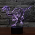 thumbnail image 3 of YSITIANNA 3D Dinosaur Night Light Touch Switch Decor Table Desk Optical Illusion Lamps 7 Color Changing Lights LED Table Lamp Xmas Home Love Birthday Children Kids Decor Toy Gift STNL#3696, 3 of 5