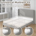 thumbnail image 7 of Frostbloom Queen Size Linen Fabric Platform Bed Frame with Vertical Channel Tufted Wingback Headboard, Light Gray, 7 of 7