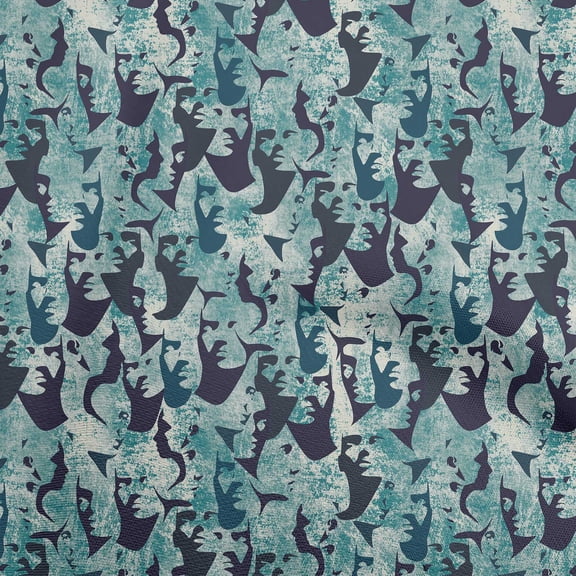 oneOone Georgette Viscose Blue Fabric Abstract Face Fabric For Sewing Printed Craft Fabric By The Yard 42 Inch Wide