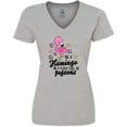 thumbnail image 3 of Inktastic Be a Flamingo in a Flock of Pigeons with Flowers Women's V-Neck T-Shirt, 3 of 5