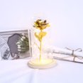 thumbnail image 3 of de cristal LED rosa sobre base de madera San Valentín dorado Zulema Lámparas de base de madera de cúpula, 3 of 8