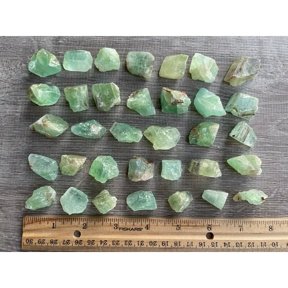 Small Green Calcite Rough Stones, 0.75"-1.25" Raw Calcite Green Chips