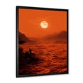 thumbnail image 2 of Designart "Coastal Sunset Lights in Red Glow" Coastal Framed Wall Art - Coastal Red Coastal Sunset Entryway Framed Wall Art Print, 2 of 6