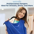 thumbnail image 7 of SereneLife 100-Piece Shirt Hangers, Premium Non-Slip Velvet Hangers Pack with 360° Swivel Hooks, Slim Space-Saving Design for Tops, Jackets, Blouses, & Strappy Dresses, Supports 8 lbs, (Black), 7 of 7