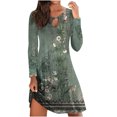 thumbnail image 2 of Ichuanyi liquidación de la impresión casual de la impresión para mujeres manga larga blusa de cuello redondo ICHUANYI WER202308182334, 2 of 5