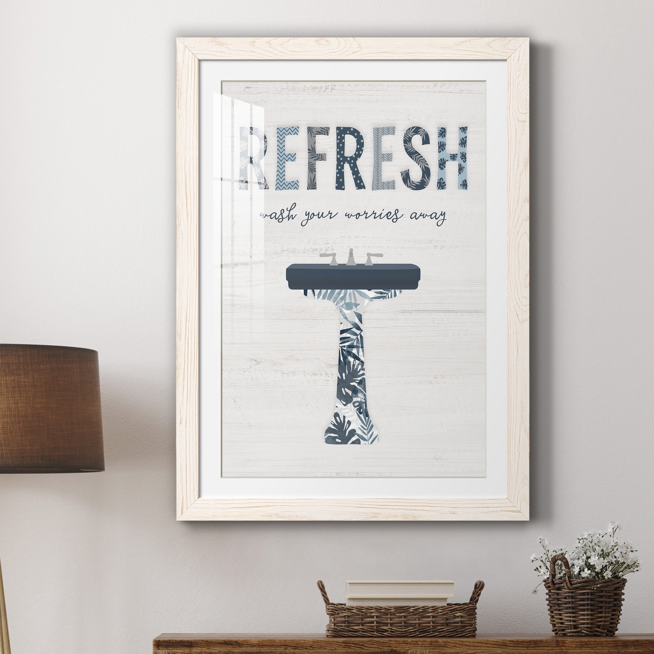 Palm Bath II - Premium Framed Print - Distressed Barnwood Frame - Ready to Hang