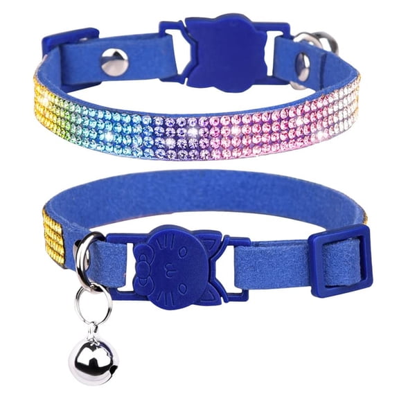 Mumup 1Pack Cat Collar Breakaway Bling Diamond Rhinestone with Bell Adjustable for Cats and Kitten Girl boy