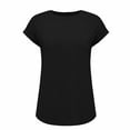 thumbnail image 5 of Yubnlvae Women's Short Sleeve Casual Solid Loose Crew Neck T Shirts Black XXL, 5 of 8