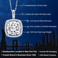 thumbnail image 2 of Gem Stone King 10K White Gold White Moissanite and White Diamond Pendant Necklace for Women (1.90 Cttw, Gemstone Birthstone, Cushion Cut 7MM, with 18 inch Chain), 2 of 4