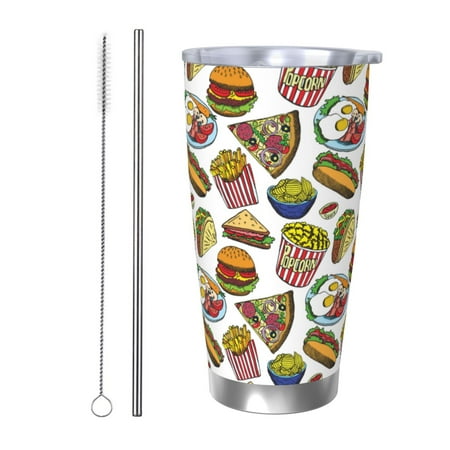 

Fuzoiu Hot Dog With One Sausage Print 20oz Tumbler Stainless Steel Vacuum Insulated Car Cup Insulated Coffee Mug Travel Mug with Lid Thermal Cup for Outdoor-Straw Two-piece Set
