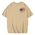 thumbnail image 2 of VgaVtl T-Shirt Women Short Sleeve Independence Day Cotton Tops for Women Patriotic Casual Vacation American Flag Tops,Brown XL, 2 of 5