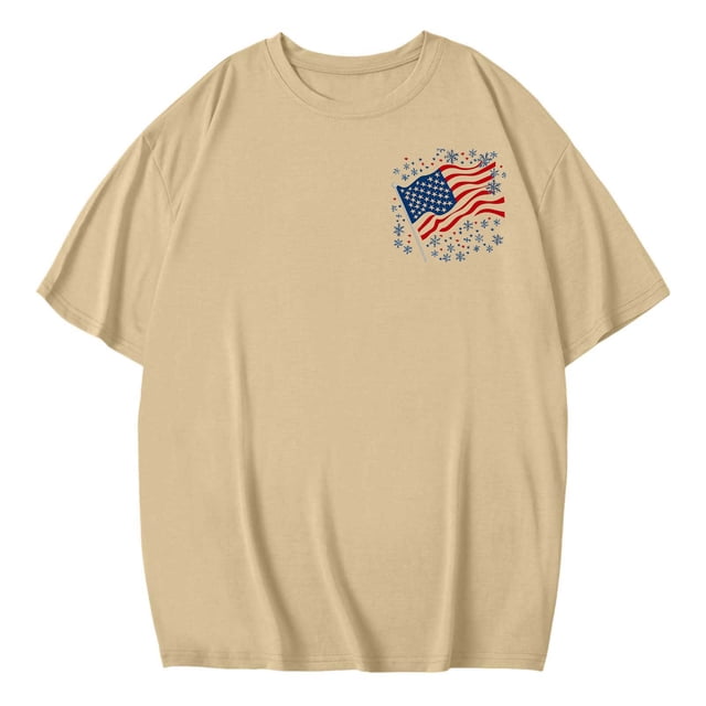 Blusas de Manga Corta Casuales para las Mujeres Verano Cuello Redondo Moda Impresa Blusa, Top Ligero para el Hogar Y Diario