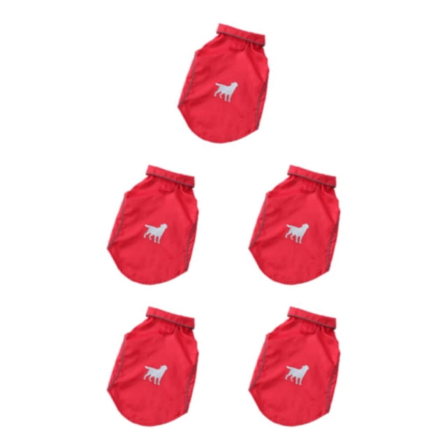 Methold Ropa impermeable para perros Elegante Fácil de limpiar Ropa cómoda Recubrimiento impermeable Capa de lluvia para perros rojo S Type2 NO2